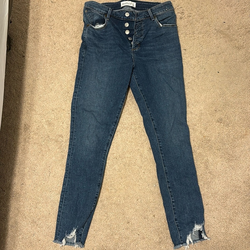 Abercrombie high rise super skinny ankle jeans